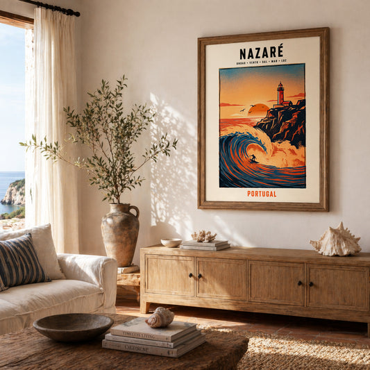 Poster Nazaré encadré décoration murale intérieur portugaise TifoArt