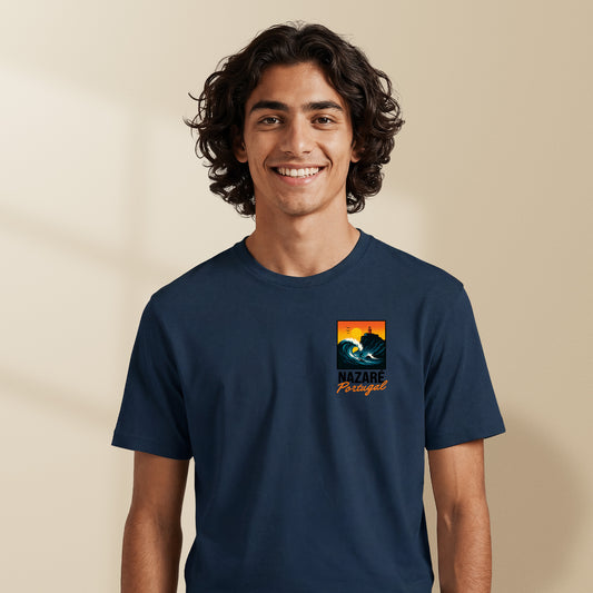 t shirt nazare portugal illustration vague surf dos et poitrine