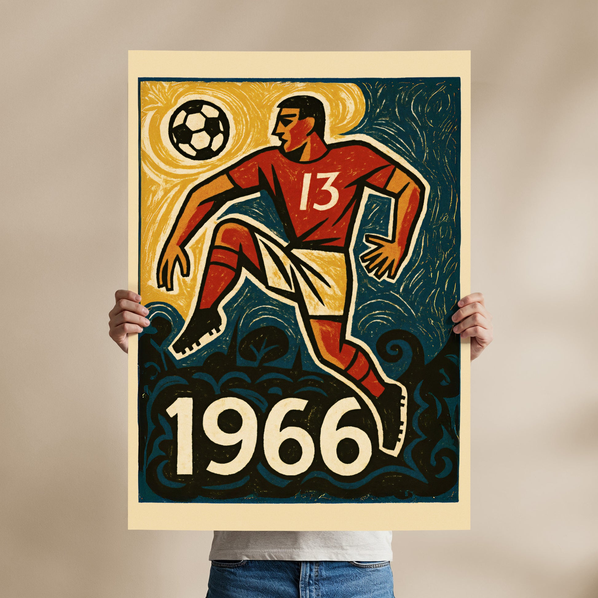 Poster Eusébio 1966 TifoArt - légende football portugais