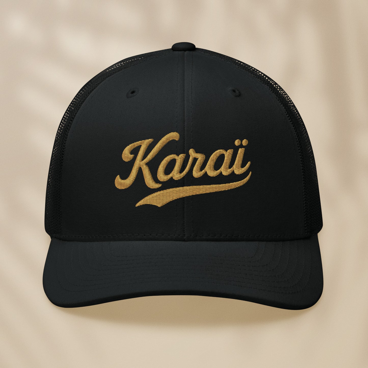 casquette trucker noire brodée karai style portugais tifoart