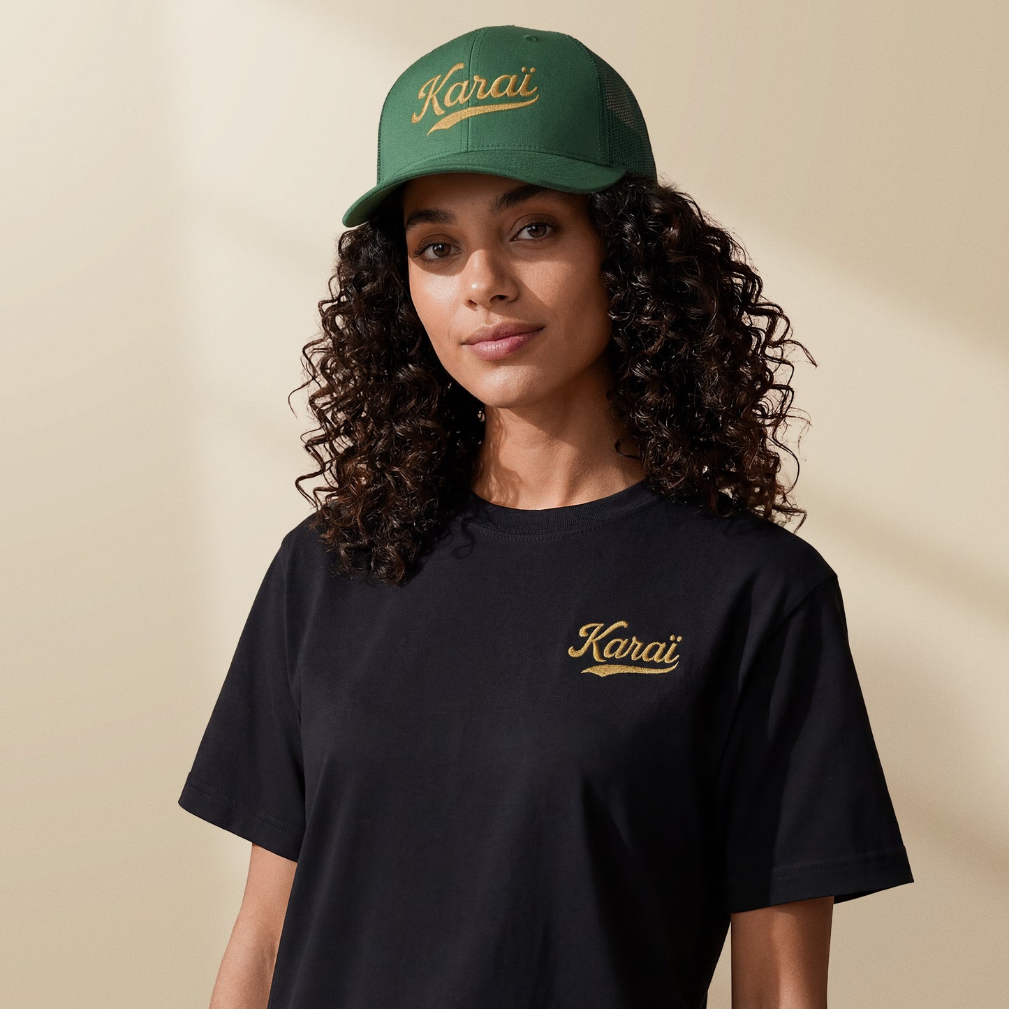 casquette trucker noire brodée karai style portugais tifoart