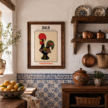 Poster Galo de Barcelos encadré décoration murale intérieur portugaise TifoArt