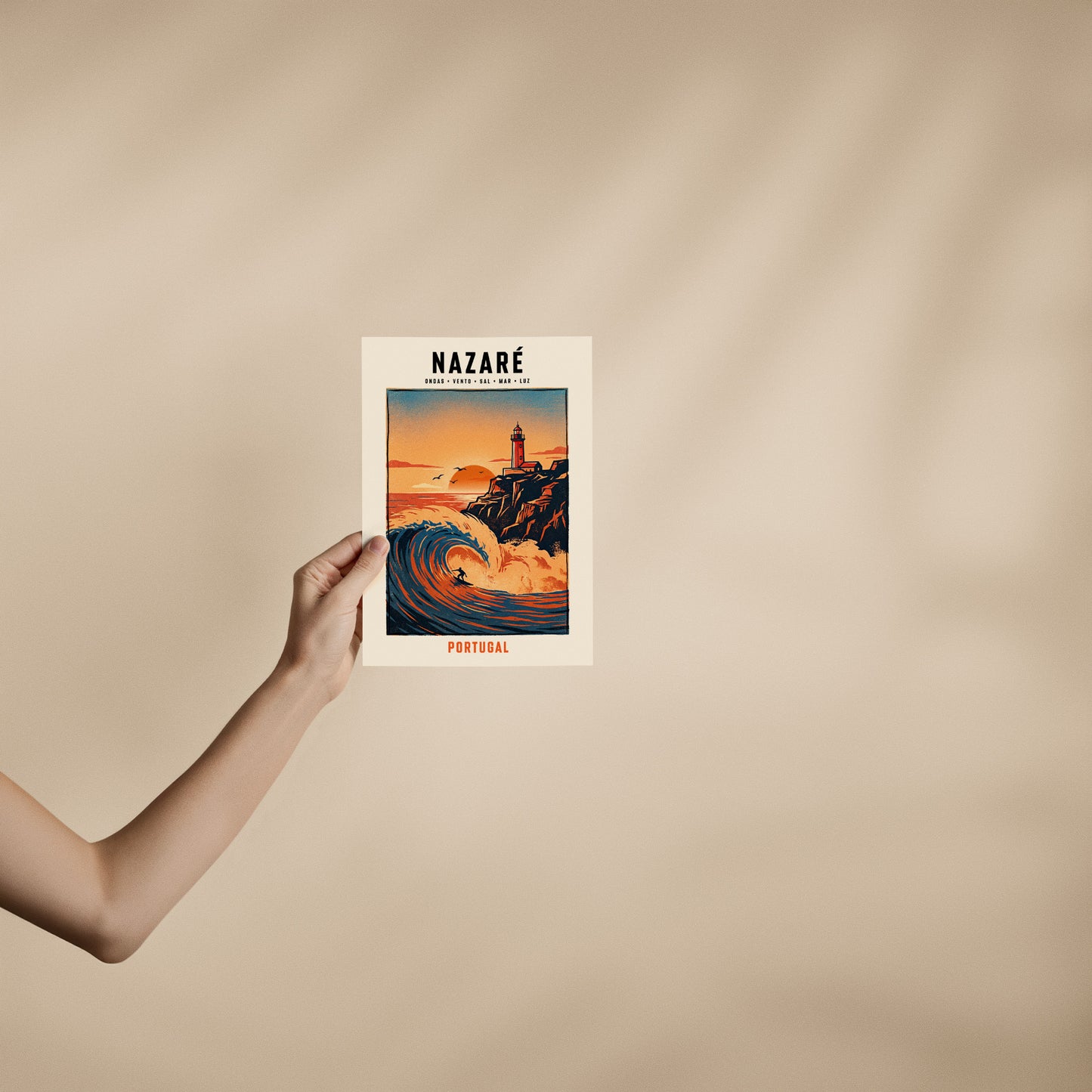 Poster Nazaré Onda Gigante format 21x30 cm affiche portugaise TifoArt
