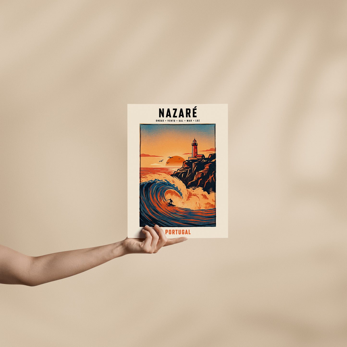 Poster Nazaré Onda Gigante format 30x40 cm affiche portugaise TifoArt