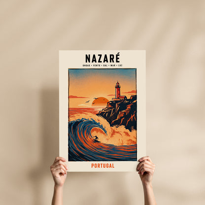 Poster Nazaré Onda Gigante format 50x70 cm affiche portugaise TifoArt
