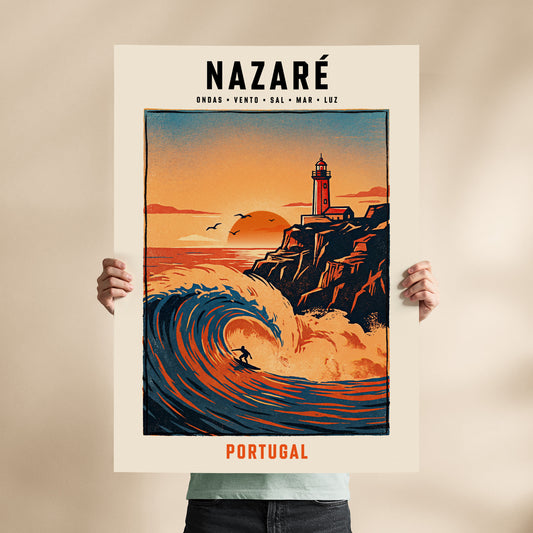 Poster Nazaré Onda Gigante format 70x100 cm affiche portugaise TifoArt