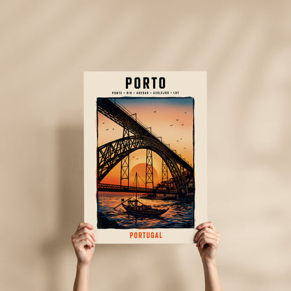 Poster Porto Ponte Dom Luís format 50x70 cm affiche portugaise TifoArt