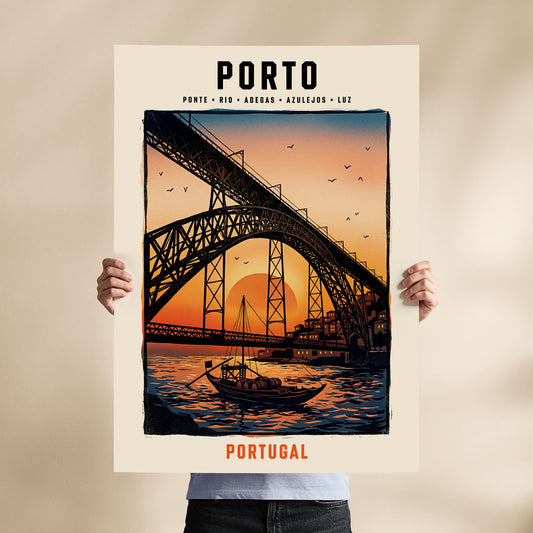 Poster Porto Ponte Dom Luís format 70x100 cm affiche portugaise TifoArt