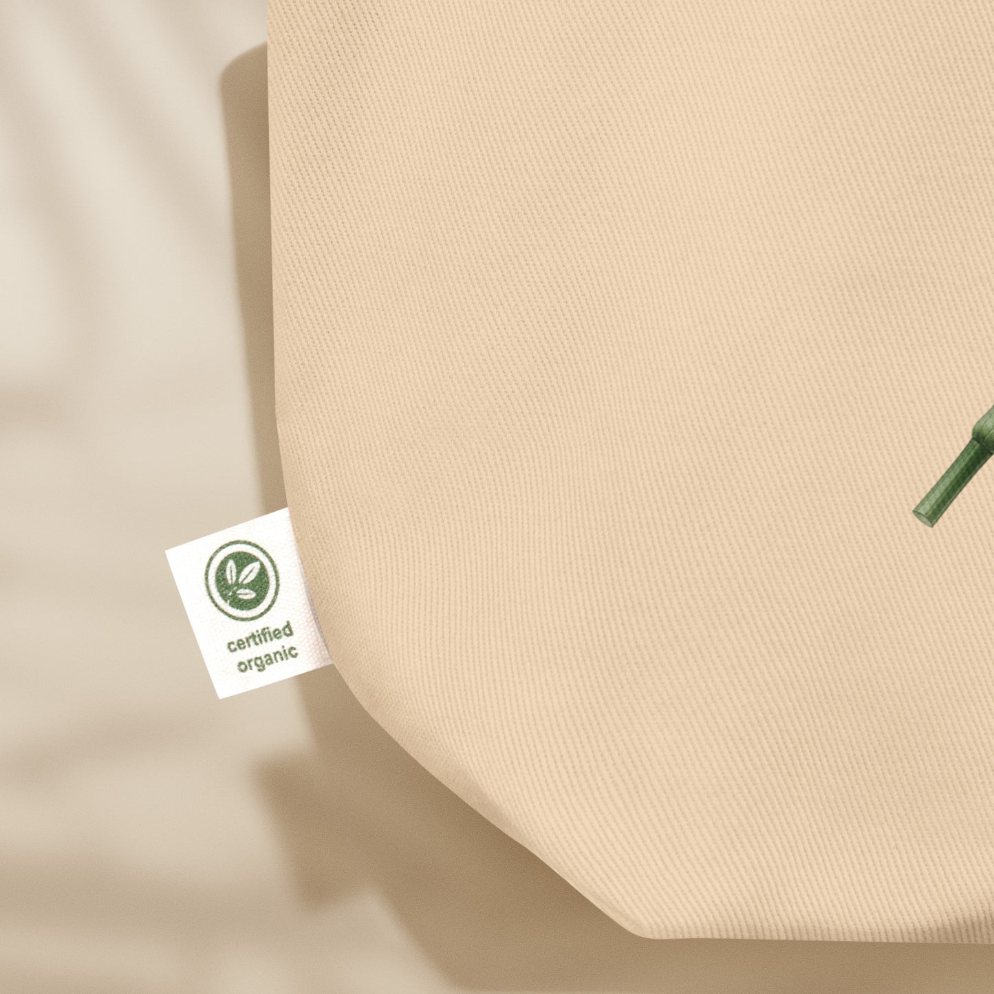 Détail tissu coton biologique certifié GOTS du sac tote Abril, série Œillets 25 avril Portugal TifoArt