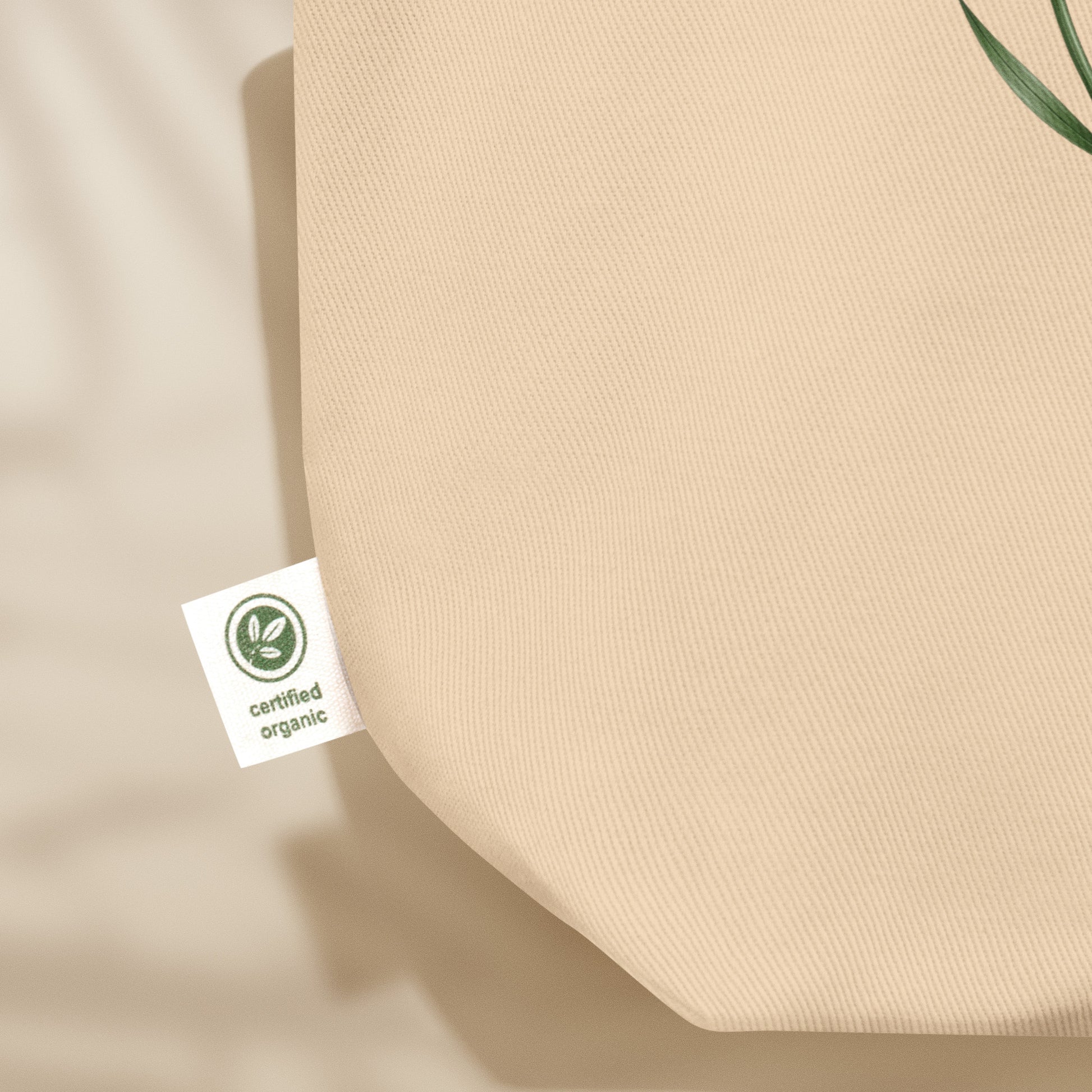 Détail tissu coton biologique certifié GOTS du sac tote Cravos, série Œillets 25 avril Portugal TifoArt