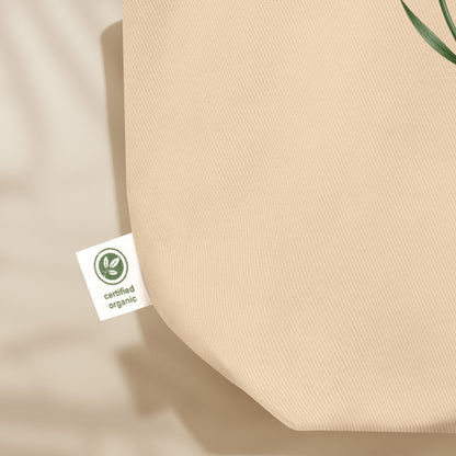 Détail tissu coton biologique certifié GOTS du sac tote Cravos, série Œillets 25 avril Portugal TifoArt