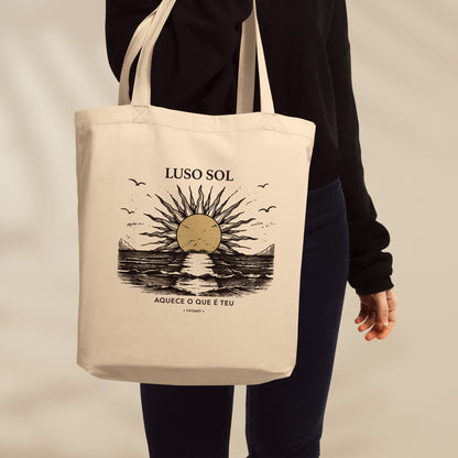 Sac Luso Sol porté Portugal coton bio diaspora luz lumière TifoArt