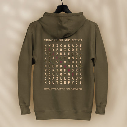 sweat capuche saudade bordeaux hoodie culture portugaise design graphique portugal tifoart