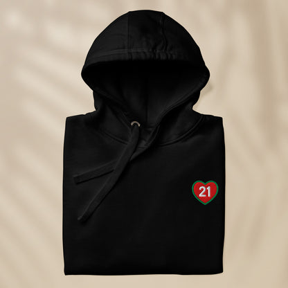 Embroidered “21” hoodie