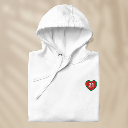 Embroidered “21” hoodie