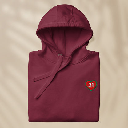 Embroidered “21” hoodie