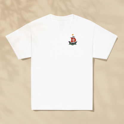 T-shirt enfant Caravelle Bateau Portugal imprimé sur la poitrine, série Aventures Maritimes TifoArt