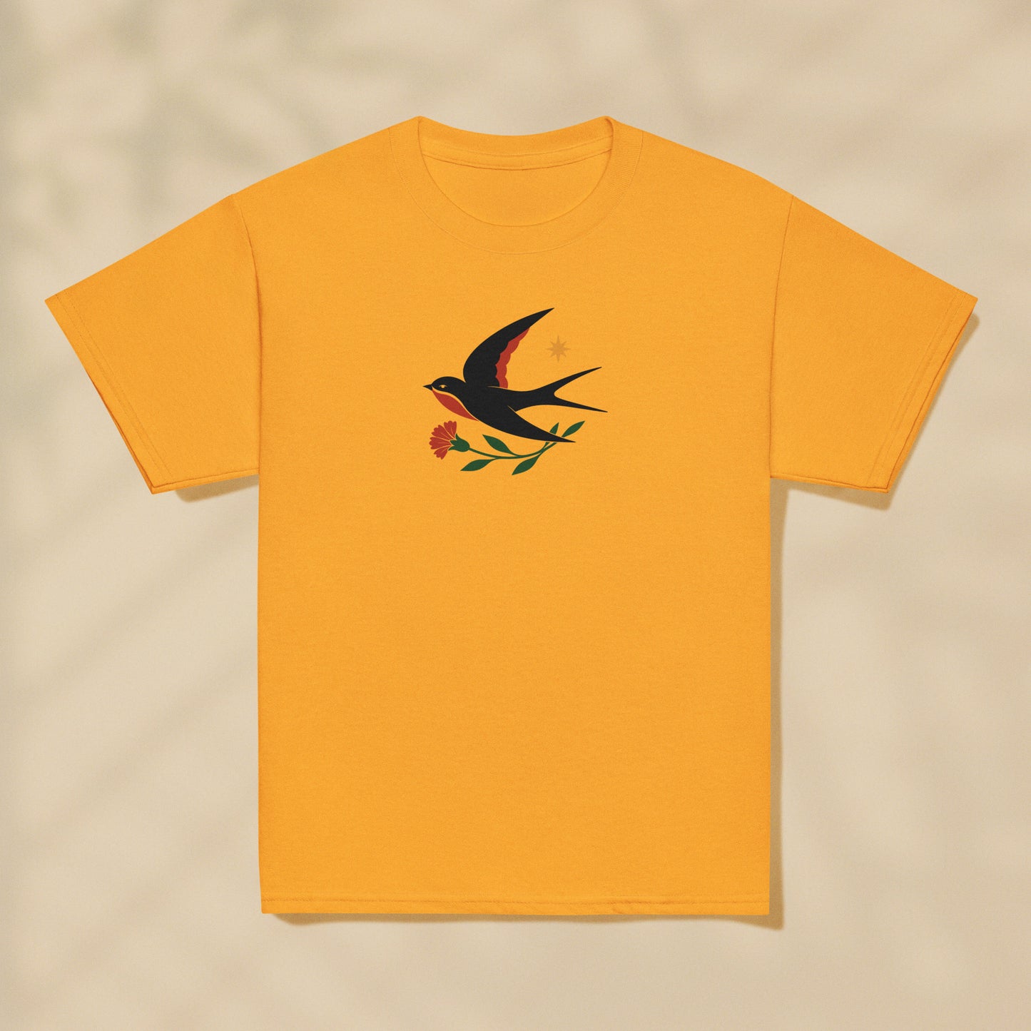 T-shirt enfant Hirondelle folk Portugal imprimé sur la poitrine, série Folklore Portugais TifoArt