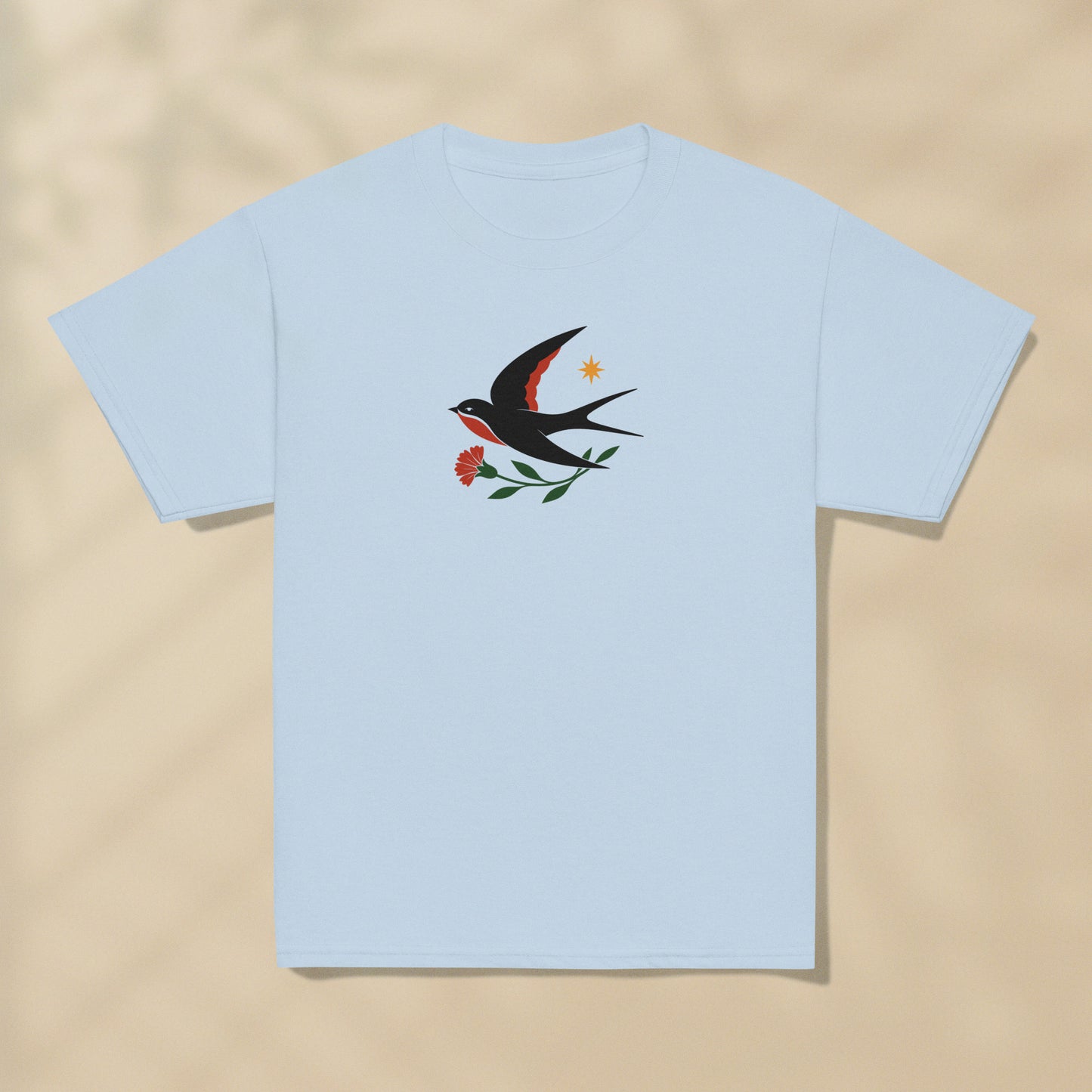 T-shirt enfant Hirondelle folk Portugal imprimé sur la poitrine, série Folklore Portugais TifoArt