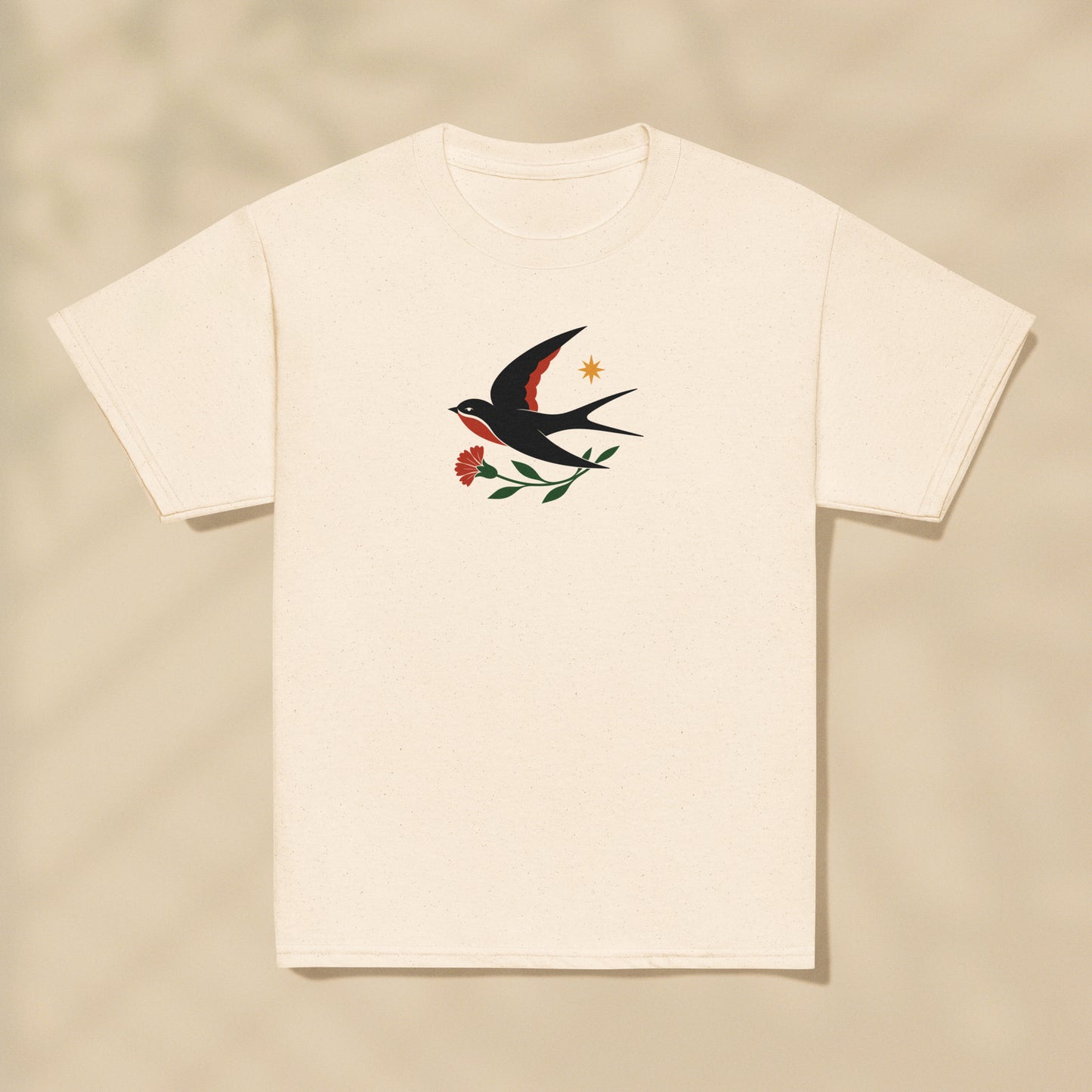 T-shirt enfant Hirondelle folk Portugal imprimé sur la poitrine, série Folklore Portugais TifoArt