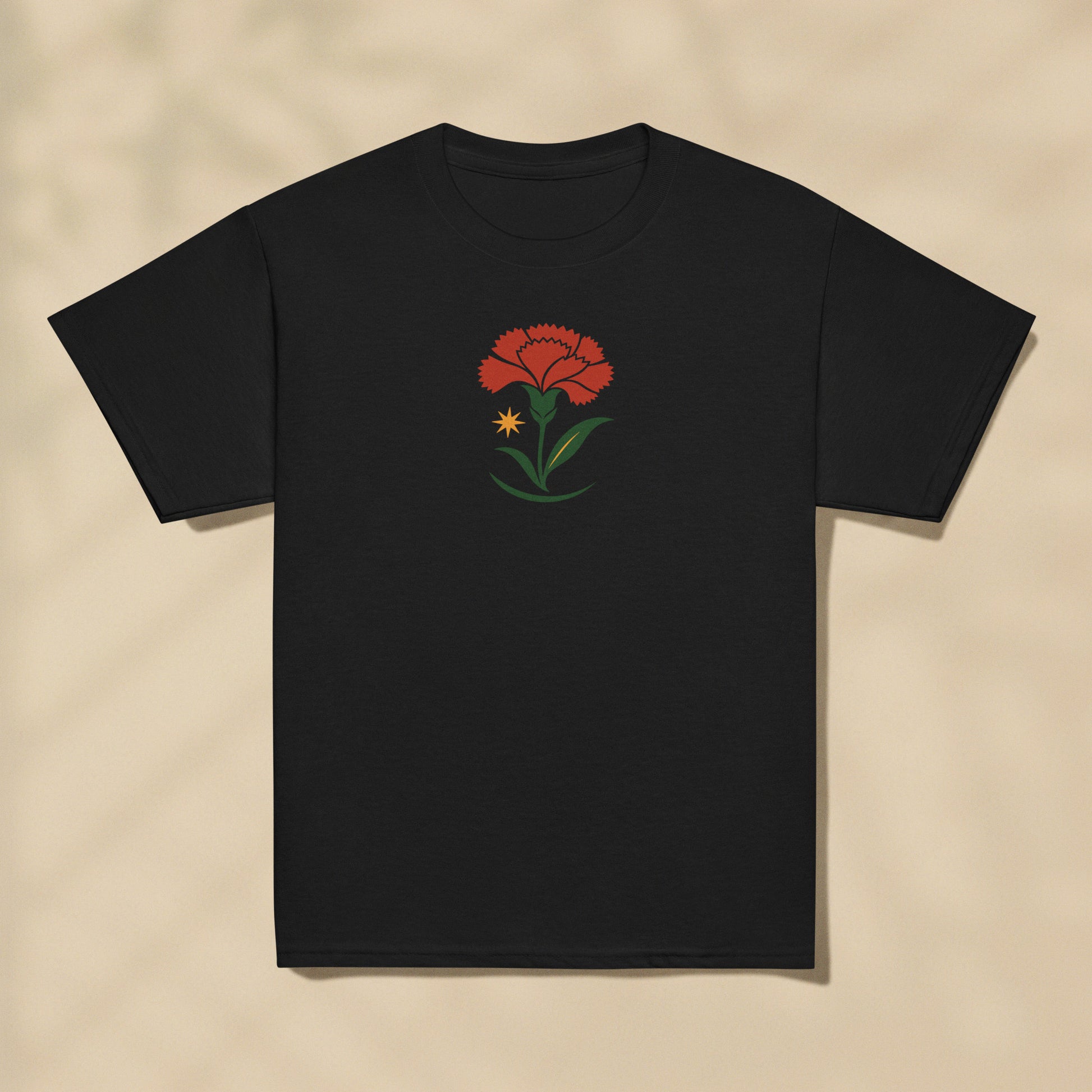 T-shirt enfant Œillet Fleur Portugal imprimé sur la poitrine, série Folklore Portugais TifoArt