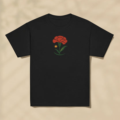 T-shirt enfant Œillet Fleur Portugal imprimé sur la poitrine, série Folklore Portugais TifoArt