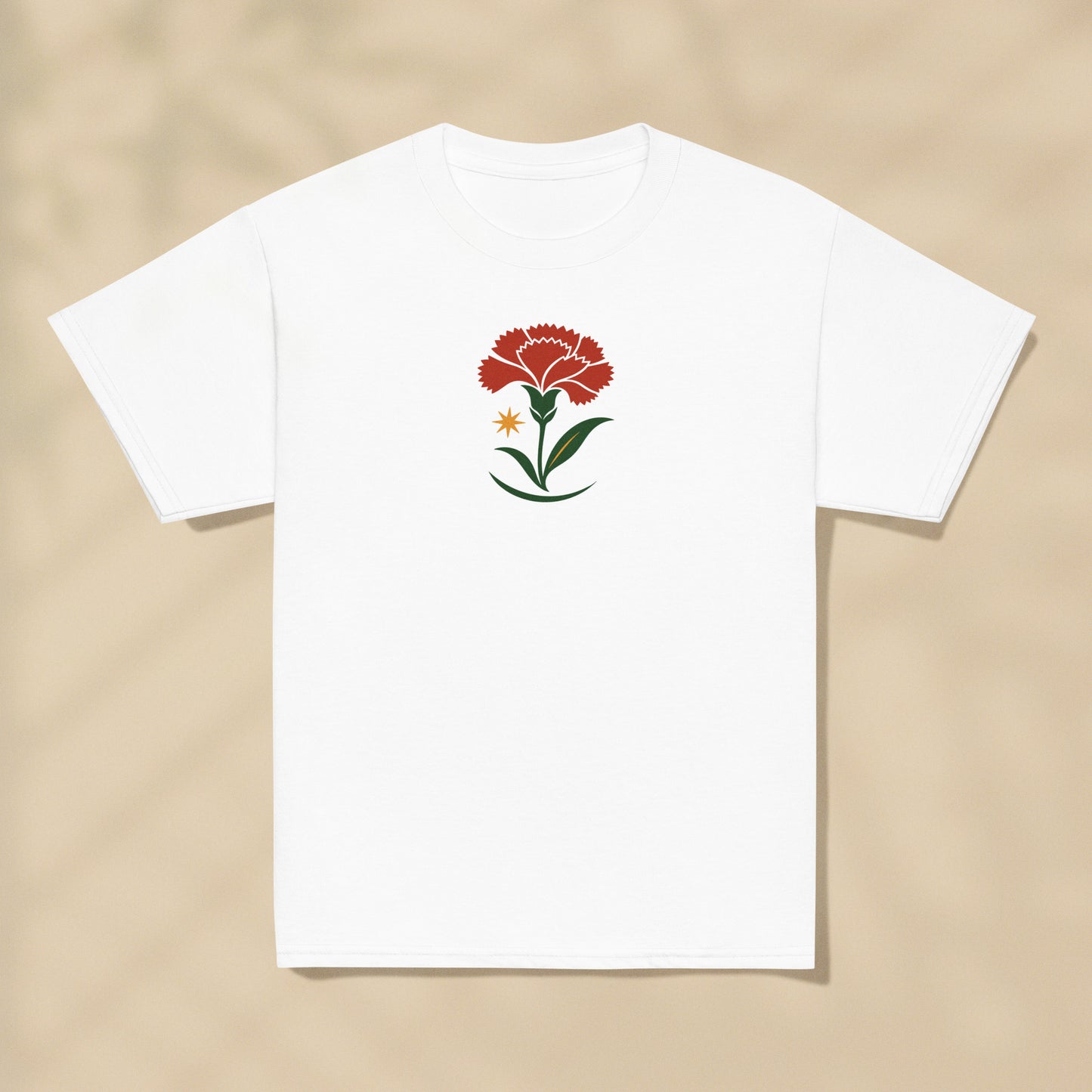 T-shirt enfant Œillet Fleur Portugal imprimé sur la poitrine, série Folklore Portugais TifoArt