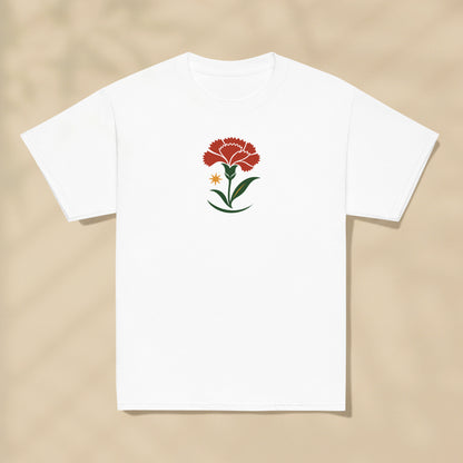 T-shirt enfant Œillet Fleur Portugal imprimé sur la poitrine, série Folklore Portugais TifoArt