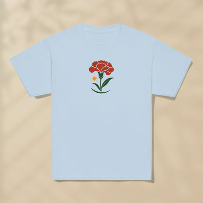 T-shirt enfant Œillet Fleur Portugal imprimé sur la poitrine, série Folklore Portugais TifoArt