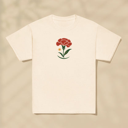 T-shirt enfant Œillet Fleur Portugal imprimé sur la poitrine, série Folklore Portugais TifoArt