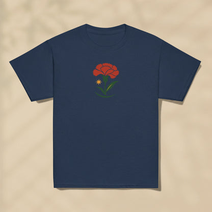 T-shirt enfant Œillet Fleur Portugal imprimé sur la poitrine, série Folklore Portugais TifoArt
