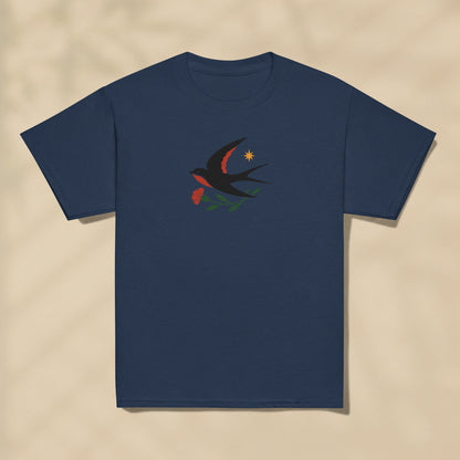 T-shirt enfant Hirondelle folk Portugal imprimé sur la poitrine, série Folklore Portugais TifoArt