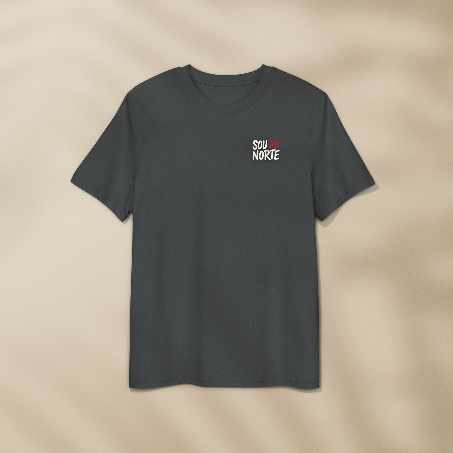 T-shirt Sou do Norte Anthracite à plat, motif blanc et burgundy sur la poitrine, TifoArt