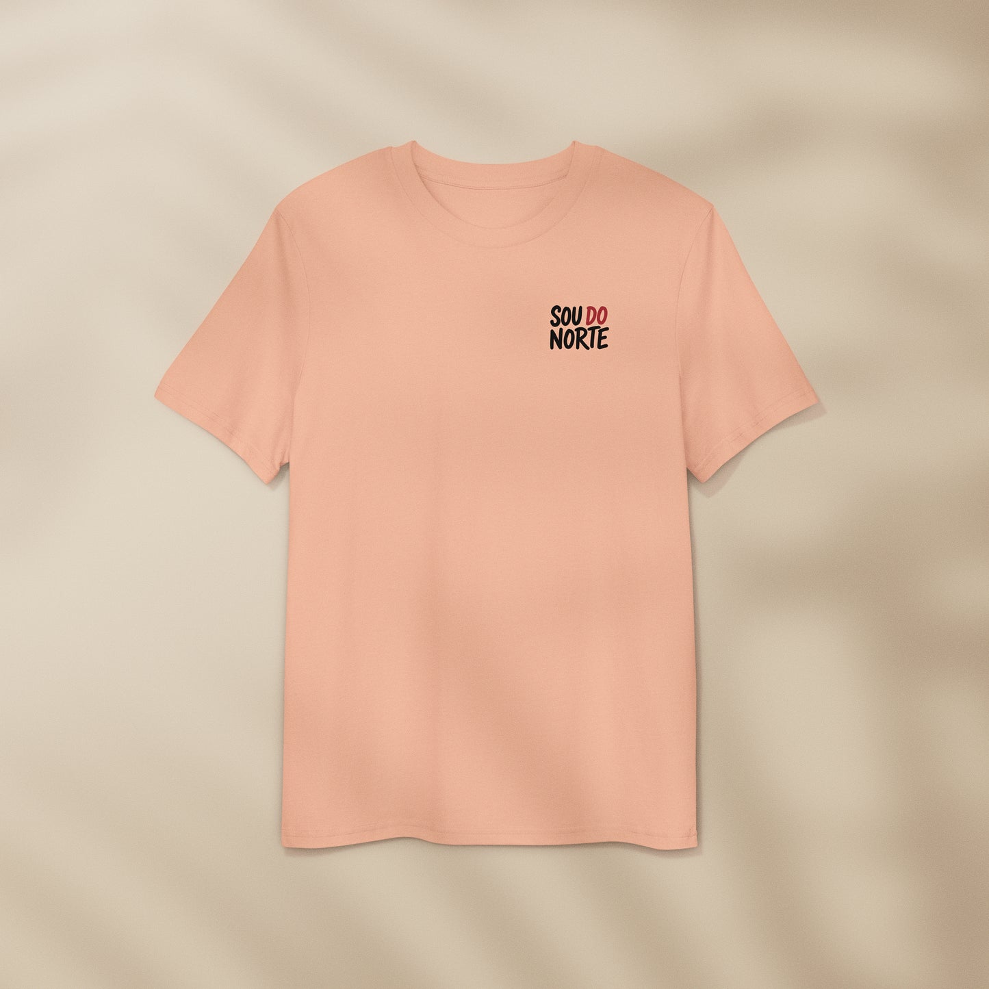 T-shirt Sou do Norte Fraîche Pêche à plat, motif noir et burgundy sur la poitrine, TifoArt