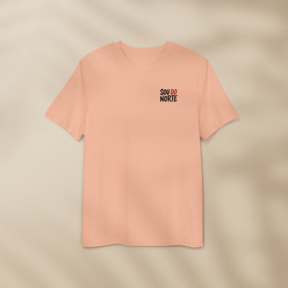 T-shirt Sou do Norte Fraîche Pêche à plat, motif noir et burgundy sur la poitrine, TifoArt