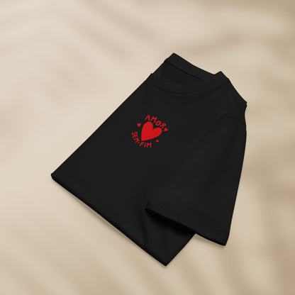 t-shirt amor sem fim noir coeur rouge tifoart