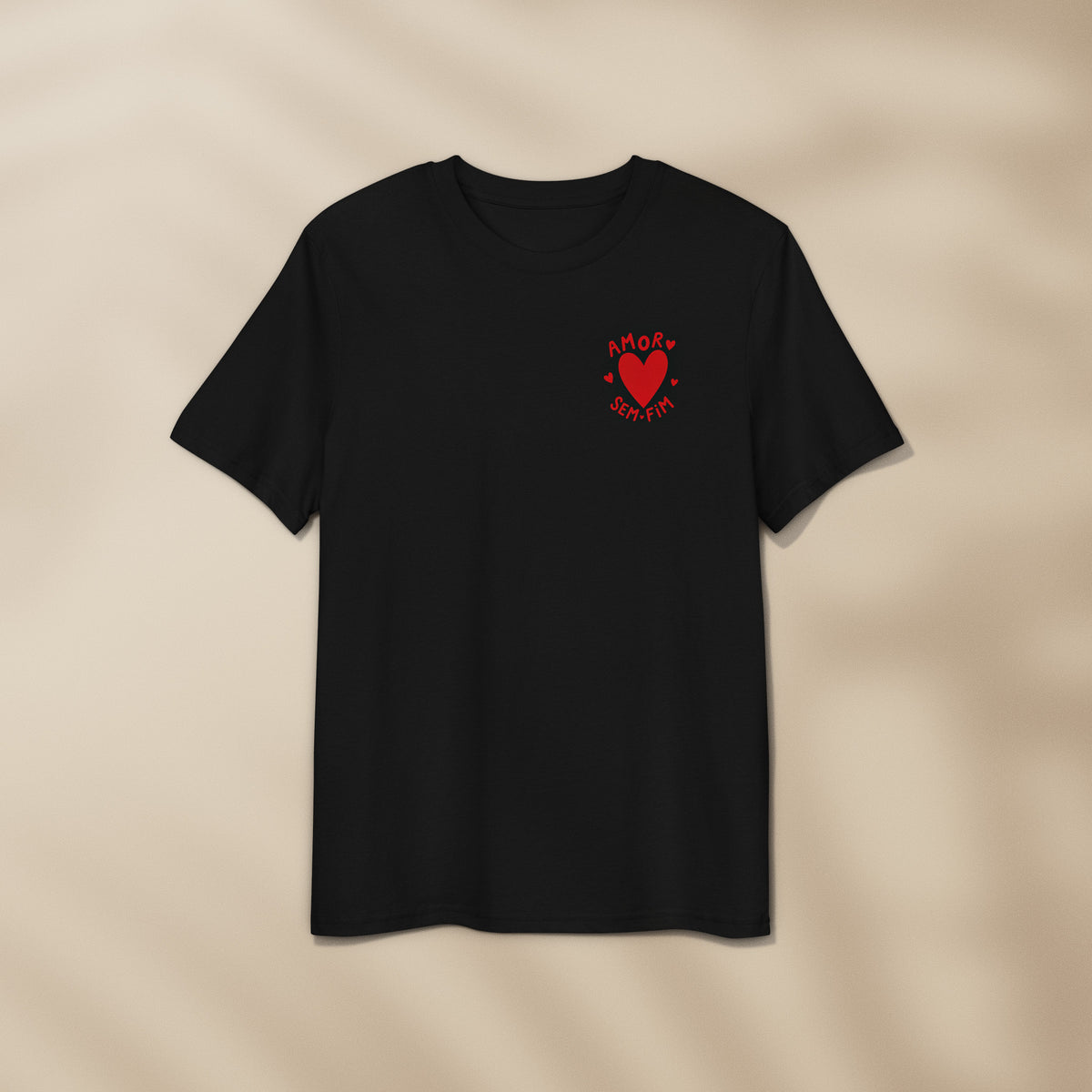 t-shirt amor sem fim noir coeur rouge tifoart